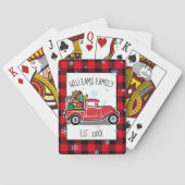 おもちゃ家族のモノグラムが付いているクリスマスのヴィンテージのトラック トランプ (裏面)