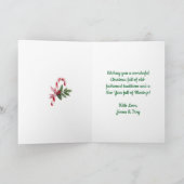 おもちゃ屋で愛らしいクリスマス小妖精や小人 シーズンカード (内部)