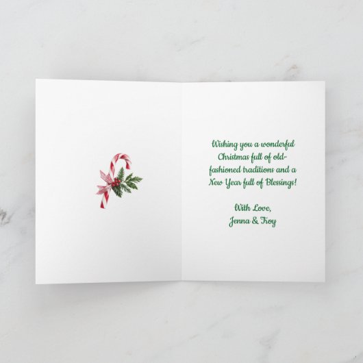 おもちゃ屋で愛らしいクリスマス小妖精や小人 シーズンカード (内部)