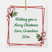 おもちゃ屋で愛らしいクリスマス小妖精や小人 セラミックオーナメント (裏面)