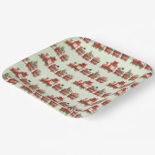 おもちゃ柄の可愛いヴィンテージクリスマストレイン ペーパープレート (傾斜あり)