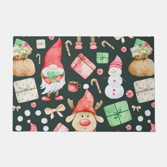 おもちゃ物語メリークリスマスパターンモダン ドアマット (正面)