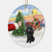 おもちゃ用または最小用の治療ブラックプードル セラミックオーナメント (左)