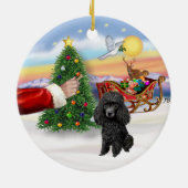 おもちゃ用または最小用の治療ブラックプードル セラミックオーナメント (裏面)