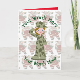 おもちゃ白い女性兵士のカスタムクリスマス シーズンカード