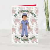 おもちゃ白い女性医師のカスタムクリスマス シーズンカード (正面)