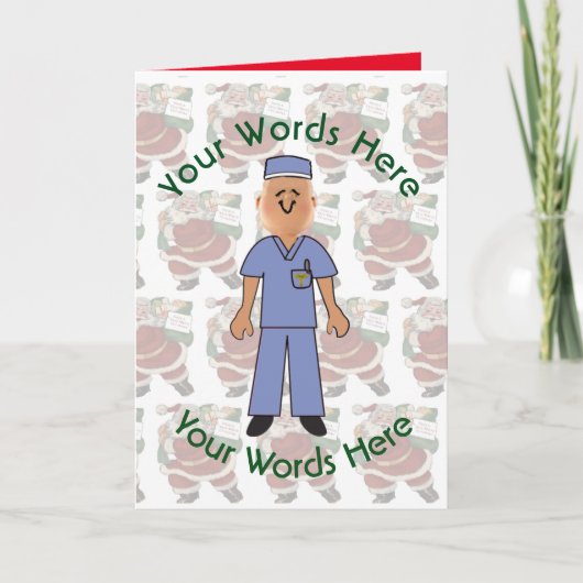 おもちゃ白男医師カスタムクリスマス シーズンカード (正面)