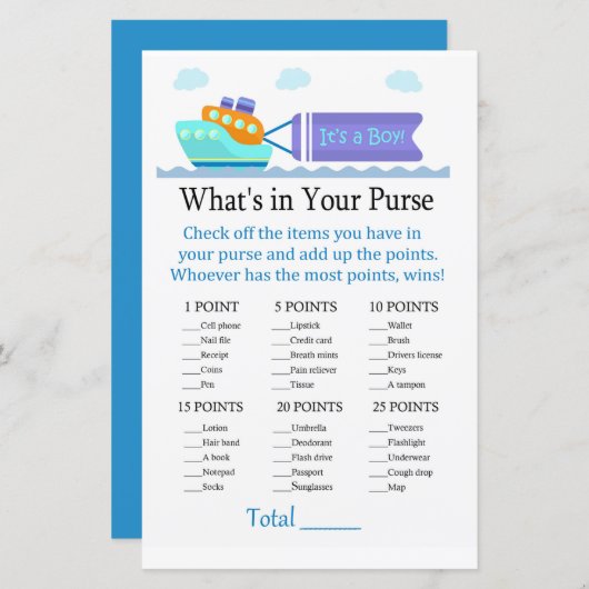 おもちゃ船あなたの財布ゲームの中にあるものを (正面/裏面)