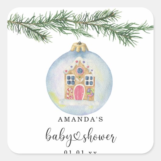 おもちゃ赤ちゃんシャワー付き冬枝 スクエアシール (正面)