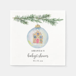 おもちゃ赤ちゃんシャワー付き冬枝 スタンダードカクテルナプキン