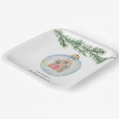 おもちゃ赤ちゃんシャワー付き冬枝 ペーパープレート (傾斜あり)