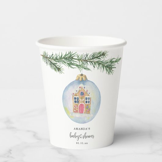 おもちゃ赤ちゃんシャワー付き冬枝 紙コップ (裏面)