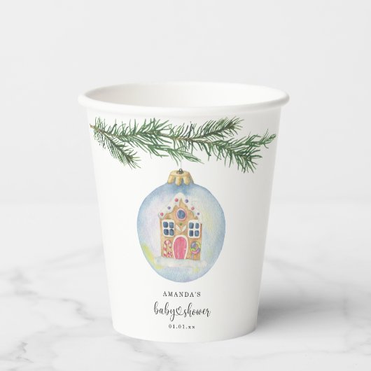 おもちゃ赤ちゃんシャワー付き冬枝 紙コップ (正面)