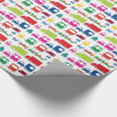 おもちゃ車およびバスデザイン ラッピングペーパー (角)