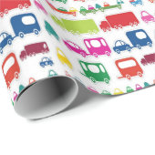 おもちゃ車およびバスデザイン ラッピングペーパー (ロールコーナー)