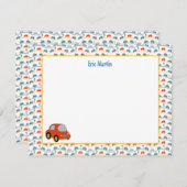 おもちゃ車ダービー-パーソナライズな文房具 ノートカード (正面/裏面)