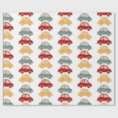 「おもちゃ車」の無光沢のギフト用包装紙 ラッピングペーパー (フラット)