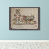 おもちゃ電車 キャンバスプリント (インサイチュ (ウッドフロア))