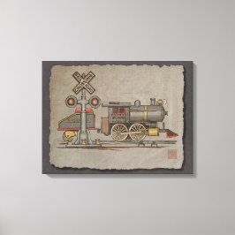 おもちゃ電車 キャンバスプリント