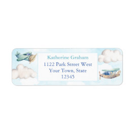 おもちゃ飛行機クラウドボーイベビーシャワー差出人住所 ラベル