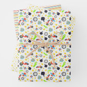 おもちゃ、星、ストライプ ラッピングペーパーシート (インサイチュ)