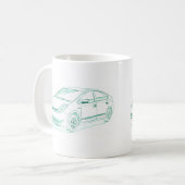 おもちゃPrius gen2 2004年+ コーヒーマグカップ (正面左)