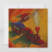 おもちゃRRの列車は~BIRTHDAYのパーティの招待状を追跡します 招待状 (正面)