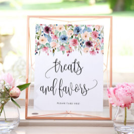 おもてなしサイン 水彩フラワーブーム ポスター