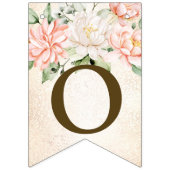 おもてなしパーティー 水彩桃色 白い花 バンティングフラッグ (第2の旗)