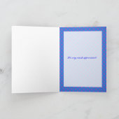 おもてなし感謝カード: マゼンタとブルーのパターン サンキューカード (内部)