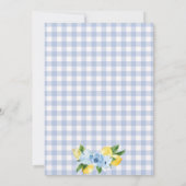 おもな絞り1歳の誕生日 ブルー レモン 招待状 (裏面)