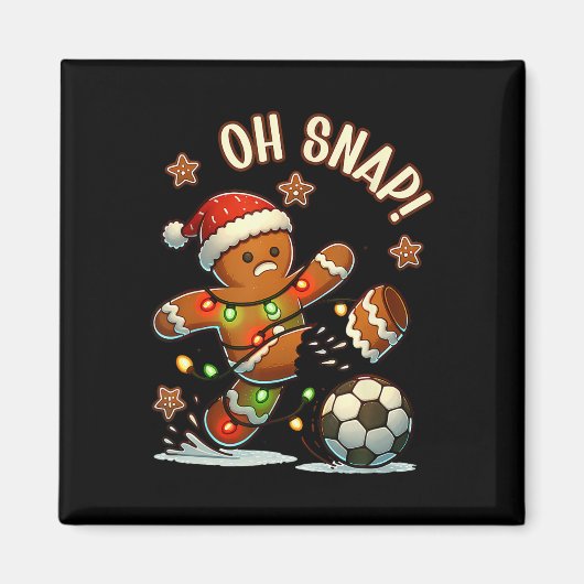 おやおやジンジャーマンクリスマスサッカー マグネット (正面)