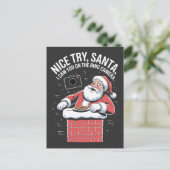 おやおや、サンタさん、クリスマスのリングカメラで見ちゃったよ！ インビテーションポストカード (スタンド正面)