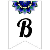 おやおや!ダークブルーのマンダラ バンティングフラッグ (第3の旗)