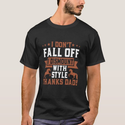 おやじに感謝 ステキに降りる だから転ばない  Tシャツ (正面)