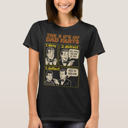おやじのおなら レトロ お父さん おふざけ 父の日 Tシャツ (正面)