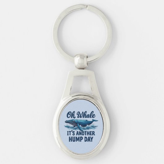 「おやじのユーモア」クジラのダジャレ "Oh Whale" ハンプデイデザイン キーホルダー (正面)