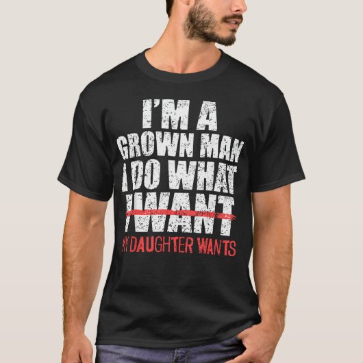 おやじはいいなり 娘に頭が上がらない Tシャツ (正面)