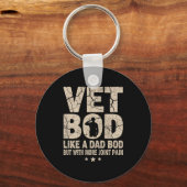 おやじ体型みたいな軍人パパ体型ユーモアあるミリタリー退役軍人パパ キーホルダー (正面)