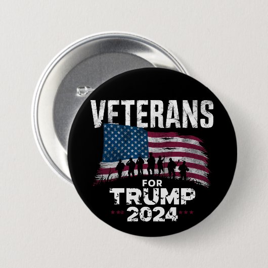おやじ 祖父 退役軍人 トランプ2024 アメリカ国旗 缶バッジ (正面&裏面)