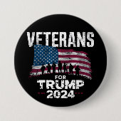 おやじ 祖父 退役軍人 トランプ2024 アメリカ国旗 缶バッジ (正面)