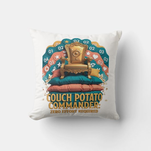 おやじ　税金徴収者　Ｔシャツ クッション (正面)