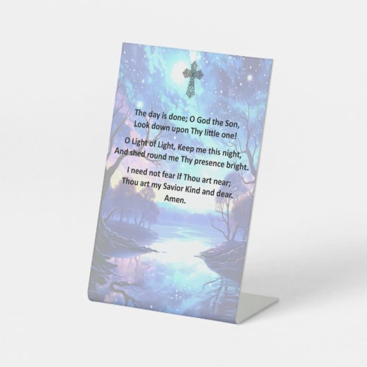 おやすみなさいの子供の祈り - 飾る看板 台座サイン (正面)