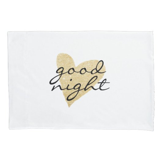 おやすみなさい及び甘美な夢およびハートの上品 枕カバー (正面左)