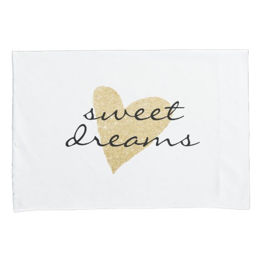 おやすみなさい及び甘美な夢およびハートの上品 枕カバー (正面右)