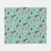 おやすみなさい私のかわいいカワウソ! フリースブランケット (正面(横))