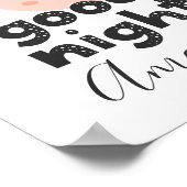 おやすみなさい。かわいいピンクの月。子供部屋女 ポスター (角)