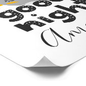 おやすみなさい。かわいい月と星。子供部屋ベビー ポスター (角)