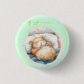 おやすみハムスター♡ 缶バッジ (正面)