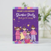 おやすみパーティー＆誕生日会　友達を誘って サンキューカード (スタンド正面)